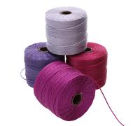 Cord n de cuentas S-Lon de The Beadsmith: cord n de nailon trenzado de 0,5 mm para ensartar, paquete de 4, mezcla loca de ciruelas, TEX210, 77 ya