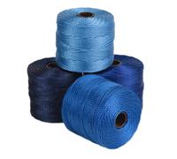 Cord n de cuentas S-Lon de The Beadsmith: cord n de nailon trenzado de 0,5 mm para ensartar, paquete de 4, mezcla de tonos azules TEX210, 77 yard
