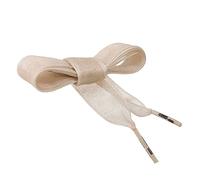 CORD ON - Cordones de cinta de organza para zapatos y zapatillas de deporte. Ancho 15 mm - 1 par (Beige, 150 cm)