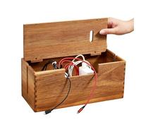 Cord Organizer Box, Cable Container, 12.20x5.12x5.31 Inch Wooden Gear with Hidden Storage, Wire Holder Dorm Hotel, Organization Supplies Kit, Stylish Accessory for Home, Perfect Accessories for Study