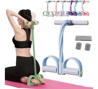Corda di tensione multifunzione, 6 tubi - Corda di resistenza per esercizi con trazione a pedale, fasce di resistenza per il Fitness con maniglia per addome, Vita, braccia e gambe (C-6Tube)