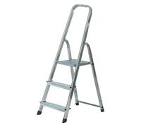 Corda Escalera de tijera (Altura de trabajo: 2,65 m, Número de peldaños: 3 ud., Carga soportada: 150 kg, Aluminio)