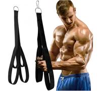 Corda per Tricipiti con Cavo, Fissaggi per Pull Down con 2 Lunghezze (74cm e 58cm), Cinghie per Estensione Tricipiti, Attrezzatura Palestra per Allenamento a Casa