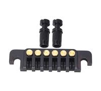 Cordal de Barra de Parada de Puente de Guitarra Eléctrica, Cordal de Puente de Guitarra, Puente de Silla Envolvente Reversible con Material de Latón y Hierro para Guitarras (BLACK)