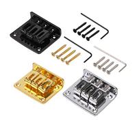 Cordal de guitarra eléctrica en negro, dorado y plateado, con tornillos y llave, para guitarra de caja de cigarrillos de 3 cuerdas, de BQLZR