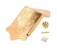 Cordal de mandolina de 2 piezas con tornillos de montaje incluidos for mandolinas de 8 cuerdas, un accesorio triangular que mejora el sostenido y el color tonal(Gold)