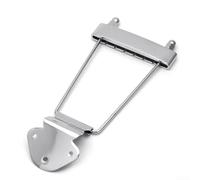 Cordal trapecio para guitarra de jazz de metal, 6 cuerdas, incluye 3 tornillos compatibles con guitarras Archtop, mejora la estabilidad y el aspecto vintage (plateado)