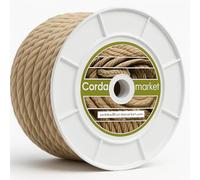 CORDAMARKET Cuerda Cáñamo Natural, Cuerda de Lino Decorativa Gruesa, Fuerte y Rústica para Escenografía Toldos Jardinería o Mudanza, Marrón, 20 mm × 25 m