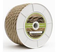 CORDAMARKET Cuerda Cáñamo Natural, Cuerda de Lino Decorativa Gruesa, Fuerte y Rústica para Escenografía Toldos Jardinería o Mudanza, Marrón, 20 mm × 15 m