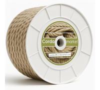 CORDAMARKET Cuerda Cáñamo Natural Cuerda de Lino Decorativa Gruesa, Fuerte y Rústica para Escenografía Toldos Jardinería o Mudanza Adulto Unisex Marrón 24 mm × 25 m