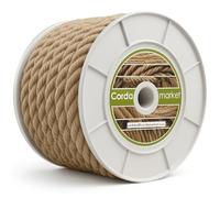 CORDAMARKET Cuerda Cáñamo Natural de Lino Decorativa Gruesa, Fuerte y Rústica para Escenografía Toldos Jardinería o Mudanza, Adulto Unisex, Marrón, 24 mm × 15 m