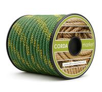 Cordamarket Cuerda Driza Poliéster Alta Tenacidad 10 mm × 15 m Amarillo y Verde - Fuerza 1500 kg para Náutica, Decoración y Exterior, Adultos Unisex, 10mm a 15mts