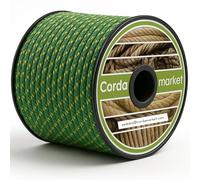 CORDAMARKET Cuerda Driza Poliéster Alta Tenacidad, Cuerda Náutica de Alta Resistencia para Náutica Camping y Decoración Unisex Adulto Amarillo/Verde 8 mm × 25 m