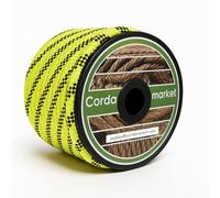 CORDAMARKET Cuerda Driza Poliéster Alta Tenacidad, Cuerda Náutica de Alta Resistencia para Náutica Camping y Decoración, Amarillo Flúor, 10 mm × 25 m