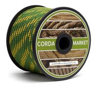 CORDAMARKET Cuerda Driza Poliéster Alta Tenacidad, Cuerda Náutica de Alta Resistencia para Náutica Camping y Decoración, Amarillo/Verde, 8 mm × 50 m