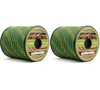 CORDAMARKET Cuerda Driza Poliéster Alta Tenacidad, Cuerda Náutica de Alta Resistencia para Náutica Camping y Decoración, Amarillo/Verde, 10 mm × 15 m (Paquete de 2)