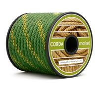 CORDAMARKET Cuerda Driza Poliéster Alta Tenacidad, Cuerda Náutica de Alta Resistencia para Náutica Camping y Decoración, Amarillo/Verde, 10 mm × 25 m