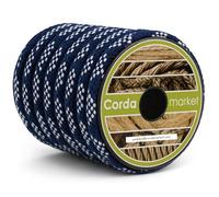 CORDAMARKET Cuerda Skota, Cuerda de Alta Resistencia para Náutica Escalada y Actividades al Aire Libre, Blanca/Azul, 10 mm × 15 m
