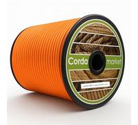 CORDAMARKET Goma Elástica, Cordón Elástico Resistente para Toldos Náutica Camping y Exteriores, Naranja Flúor, 8 mm × 50 m
