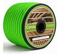 CORDAMARKET Goma Elástica, Cordón Elástico Resistente para Toldos Náutica Camping y Exteriores, Verde Flúor, 10 mm × 25 m