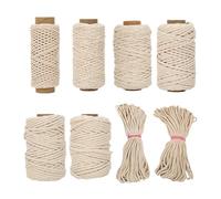Cordel de algodón, Cordón de macramé blanco y yute for manualidades y decoración del hogar (1-10 mm)(White 1mm 10Meters)