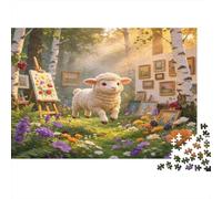 Cordero Bonito Puzzle para Adultos Puzzle de 1000 Piezas Papel Escena de Arte de Jardín Puzzle para Toda la Familia Relajación Regalo Decorativo 70x50cm/1000pcs