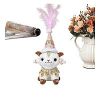 Cordero de Peluche | con un Collar y un Sombrero, Suave y Bonito de 35 centímetros | Muñeco Cordero | para niños Adultos cumpleaños Dormitorio sofá Estante mesita de Noche Escritorio