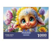 Cordero Elfo Puzzle De 1000 Piezas Rompecabezas para Adultos Rompecabezas 1000 Piezas para Adultos Campo de Girasoles para Amantes Amigos Rompecabezas Imposable 70x50cm/1000pcs