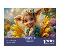 Cordero Elfo Puzzle Imposible,desafío for Adults Campo de Girasoles 1000 Piezas Obra De Arte De Juego De para Adultos Y Niños Mayores De 12 Años 70x50cm/1000pcs