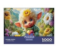 Cordero Elfo Puzzles Imposible,desafío for Adults Campo de Girasoles 1000 Piezas Obra De Arte De Juego De para Adultos Y Niños A Partir De 12 Años 70x50cm/1000pcs