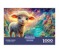 Cordero en un Paisaje Vibrante, de Cuento de Hadas Puzzle De 1000 Piezas Oveja sueño Entrenamiento Mental para Adultos Y Niños 52x38cm/1000pcs