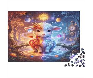 Cordero Fantasía Puzzle de 1000 Piezas Papel Puzzle para Adultos Cielo Estrellado Mágico Relajante Decoración Hogar 70x50cm/1000pcs