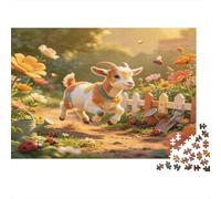 Cordero Pastoral Puzzle de 1000 Piezas Papel para Adultos Estilo Jardín Relajación Concentración Interacción Familiar Decoración Regalo 52x38cm/1000pcs