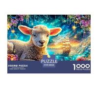 Cordero Que descansa Cerca de Regalos en un Entorno Brillante, náutico Puzzle De 1000 Piezas Oveja sueño Perfecto Regalo para Niños, Niñas, Hombres Y Mujeres 38x26cm/1000pcs