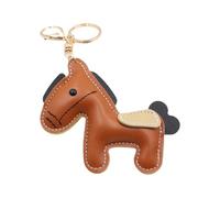Corderos de caballo de cuero para mujer, llavero de animales de cuero | Colgante en forma de caballo para | Bolso de llavero de PU de llave de animales colgantes mochila