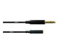 Cordial CFM 3 WK - Cable de micrófono (conector 6.3 mm estéreo dorado a conector hembra 3.5 mm estéreo dorado, longitud de 3 m)