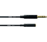 Cordial CFM 3 WK - Cable de micrófono (conector 6.3 mm estéreo dorado a conector hembra 3.5 mm estéreo dorado, longitud de 3 m)