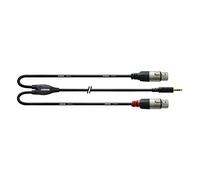 Cordial CFY 1,8 WFF - Cable adaptador en Y (clavija estéreo dorada de 3.5 mm a 2 conectores XLR hembra dorados, 1.8 m)