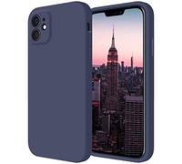 Cordking Designed for iPhone 11 Case, Silicone [Straight Edges] & [Camera Protecion] Upgraded Phone Case with Soft Anti-Scratch Microfiber Lining, 6.1 Inch, Navy Blue