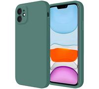 Cordking Designed for iPhone 11 Case, Silicone [Straight Edges] & [Camera Protecion] Upgraded Phone Case with Soft Anti-Scratch Microfiber Lining, 6.1 Inch, Midnight Green