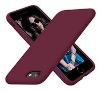 Cordking Designed for iPhone SE Case 2022/2020, iPhone 7 8 Case, Silicone Ultra Slim Shockproof Phone Case with [Soft Microfiber Lining], 4.7 Inch, Plum
