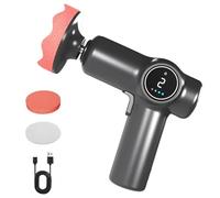 Cordless Car Buffer Polisher, Cordless Eccentric Car Polisher with LCD Screen , Cordless Car Buffer Polisher for Car Detailing - Scratch Removing (Black,A)