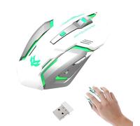 Cordless Mouse- Quiet Click Wireless USB mouseComfortable Grip Ergonomic Design, High Precision dpi Sensor RGB Light Modes Fast Response Smooth Control Rechargeable Battery | Universal Compati