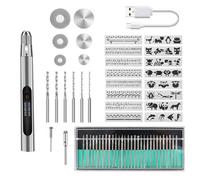 Cordless Smart Engraving Pen Kit, Rechargeable Engraving Pen, Portable Engraver Pens for Wood Metal Stone, Mini Electric Engraver for Personalized Gift DIY (A)