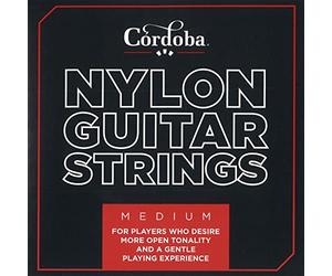 Cordoba Cuerdas de nailon para guitarra, juego de 6, tensión media, color rojo