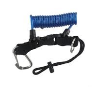 Cordón ajustable de buceo con bobina de resorte resistente para pesca, buceo y escalada (azul)