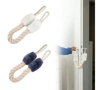 Cordón Algodón Puerta, 2 PCS Cuerda Tope de Puerta de Seguridad, 60cm Manijas Antichoque Tope Puerta Cuerdas Protector Sujeción, Cuerda Anticolisión Evitar Bebés Mascota Lesiones