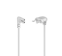 Cordón alim., codo en 2 lados, enchufe euro, forma 8/C7, 5 m, blanco