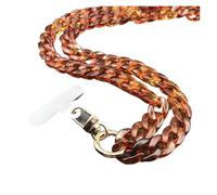 Cordón antirrobo for teléfono móvil de 120 cm con diseño biselado, correa for el cuello, cadena acrílica portátil y colorida for celular, ideal for actividades al aire libre.(Coffee)