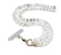 Cordón antirrobo for teléfono móvil de 120 cm con diseño biselado, correa for el cuello, cadena acrílica portátil y colorida for celular, ideal for actividades al aire libre.(White-t)